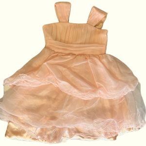 Custom made formal pink/peach layered & lined formal dress